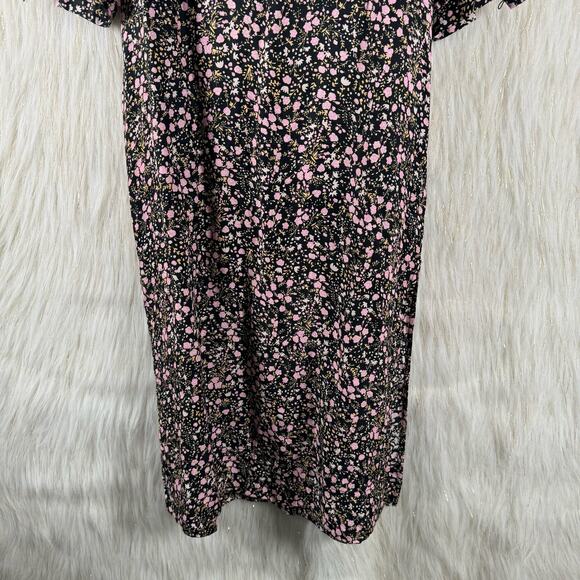 J. Crew Tie-Waist Midi Shirt Dress Fall Garden Floral Long Sleeve Casual Size 4 - Picture 4 of 14